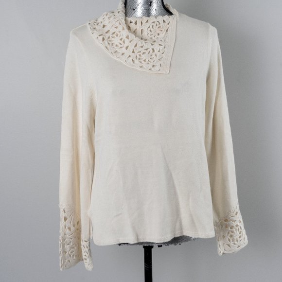 NWT Liz Claiborne hand crochet sweater - Large P - Picture 1 of 9
